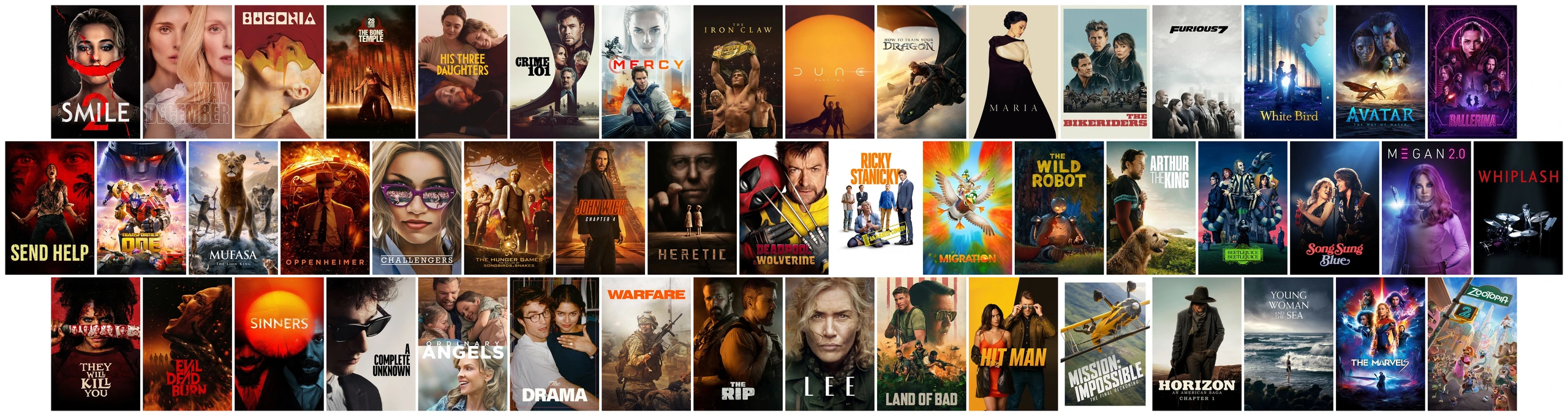 Posters from the 49 real films used to construct the editing tasks.